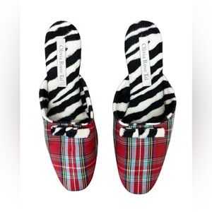 Olivia Rose Tal Red Plaid and Zebra Heels